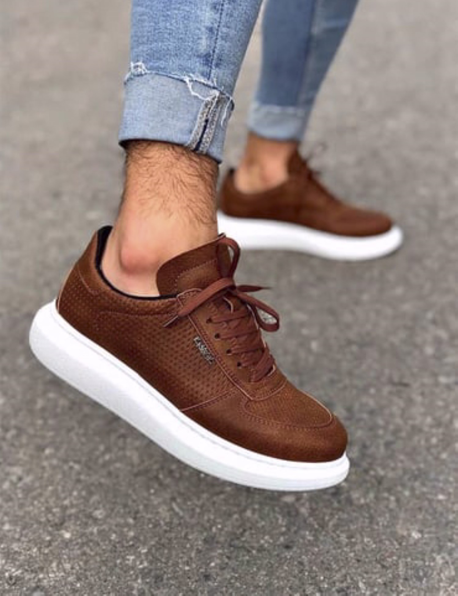 Ανδρικά ταμπά Sneakers δερματίνη ανάγλυφο σχέδιο 0422020T φωτογραφία